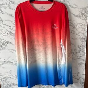 Realtree XL Red and Blue Ombre Long Sleeve Shirt